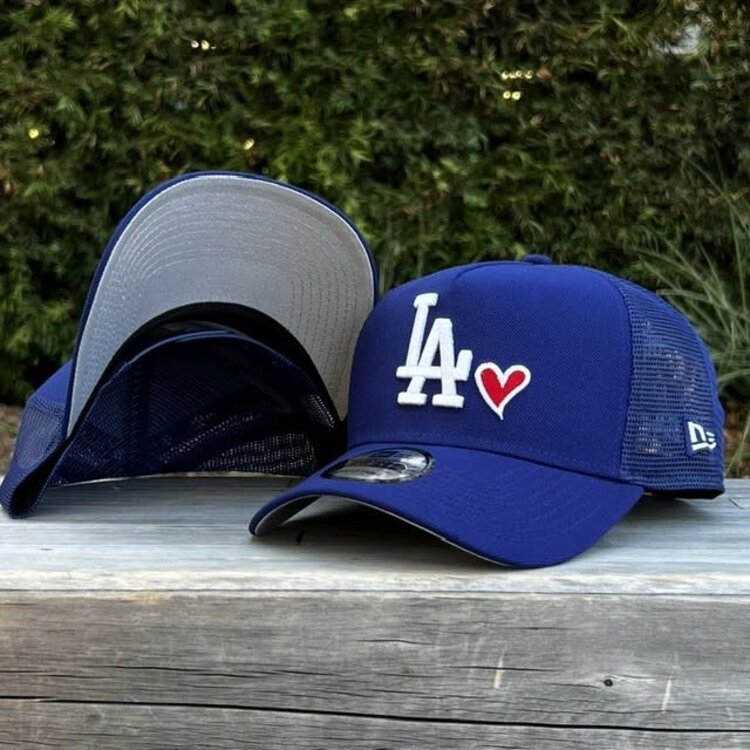 New Era LA Dodgers Heart Royal Trucker Mesh 940 A-Frame