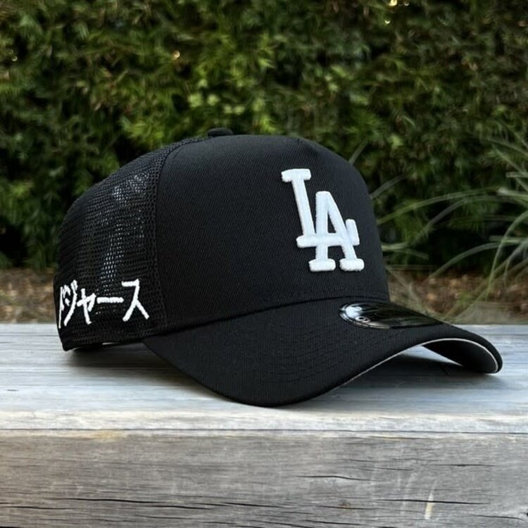 New Era LA Dodgers Kanji Black Trucker Mesh 940 A-Frame