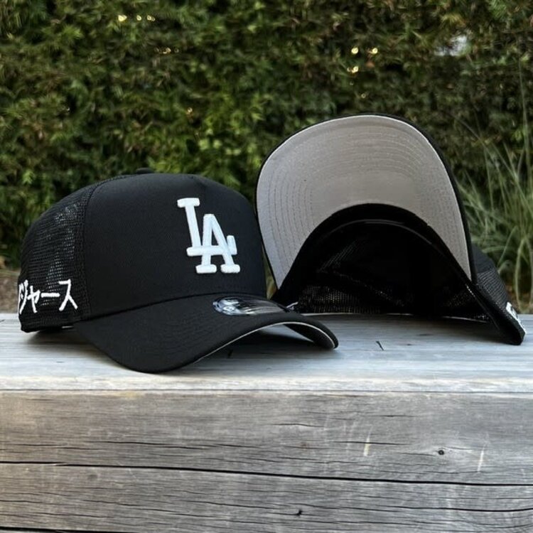 New Era LA Dodgers Kanji Black Trucker Mesh 940 A-Frame