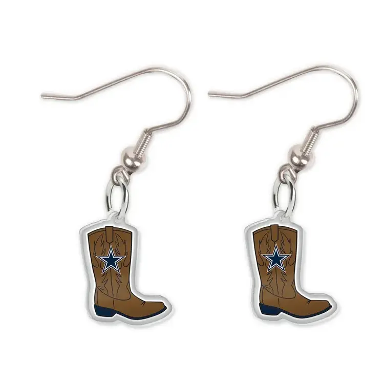 Wincraft Cowboys Acrylic Boots Dangling J Hook Earrings
