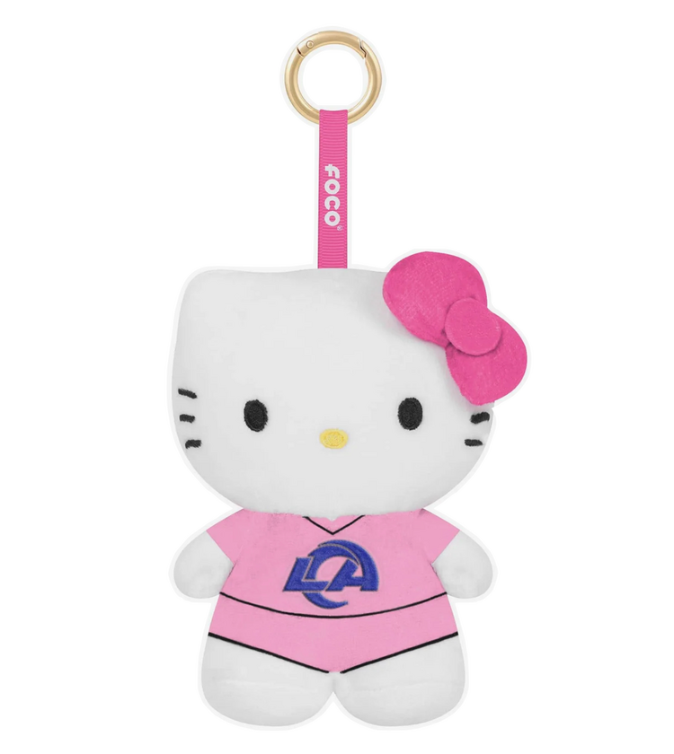 FOCO LA Rams x Hello Kitty Pink Jersey 6" Plush Backpack Clip Key Ring