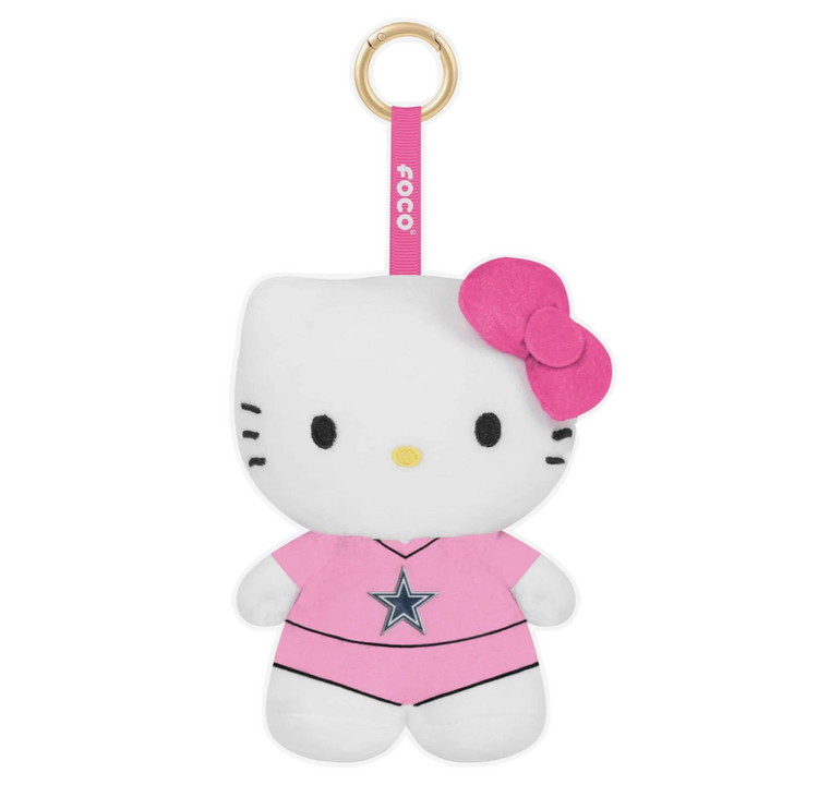 FOCO Cowboys x Hello Kitty Pink Jersey 6" Plush Backpack Clip Key Ring