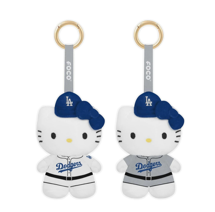 FOCO LA Dodgers 2 Pack Mini 4" Plush Hello Kitty® Bag Charm Keychain
