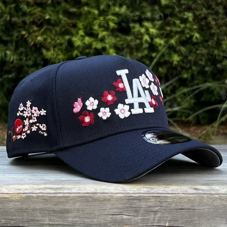New Era LA Dodgers Midnight Navy Cherry Blossoms Logo & SP 940 a-frame