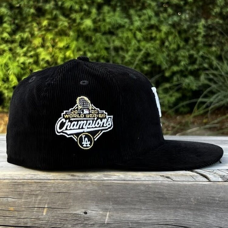 New Era LA Upside Down Black Corduroy WS Champs Script Trophy