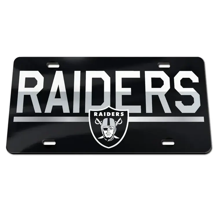 Wincraft Raiders Black Specialty Acrylic License Plate