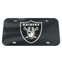 Wincraft Raiders Black Shield Logo Specialty Acrylic License Plate