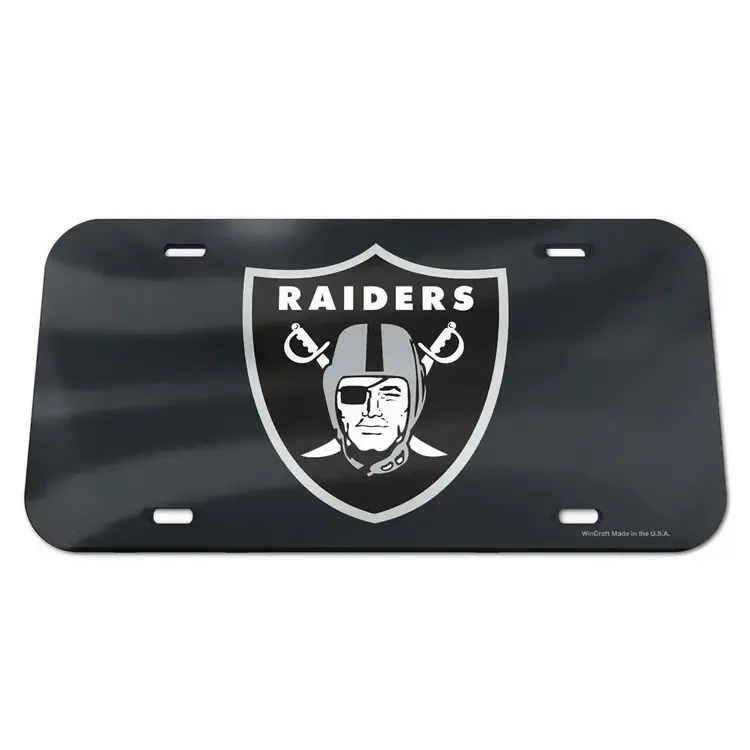 Wincraft Raiders Black Shield Logo Specialty Acrylic License Plate