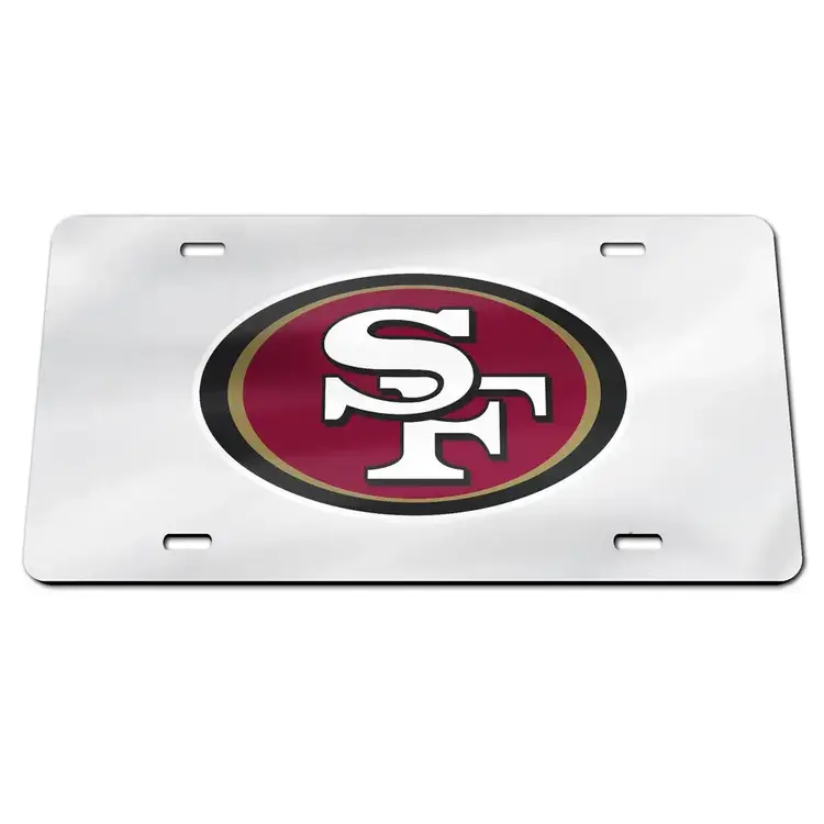 Wincraft 49ers Chrome Logo Specialty Acrylic License Plate