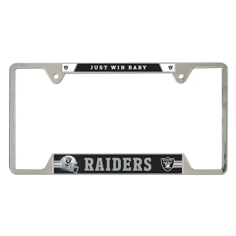 Wincraft Raiders Metallic Just Win Baby License Plate Frame