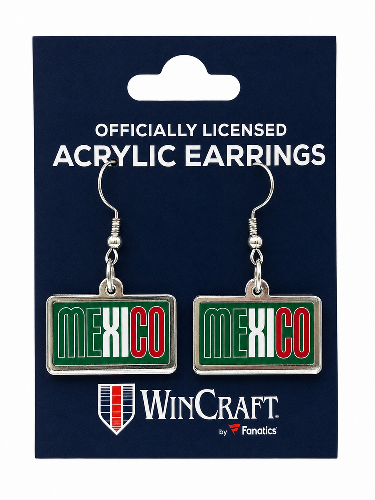 Wincraft Mexico Acrylic Logo Dangling J Hook Earrings