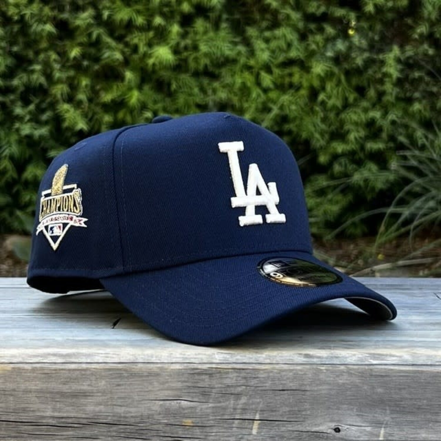LA Dodgers Navy Ivory WS Champs Trophy 940 A-Frame - The Locker