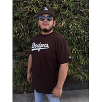 New Era LA Dodgers NE Men's Brown Wordmark Tee