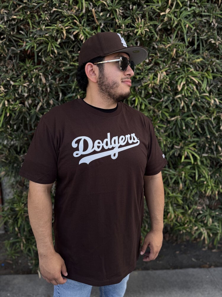 New Era LA Dodgers NE Men's Brown Wordmark Tee
