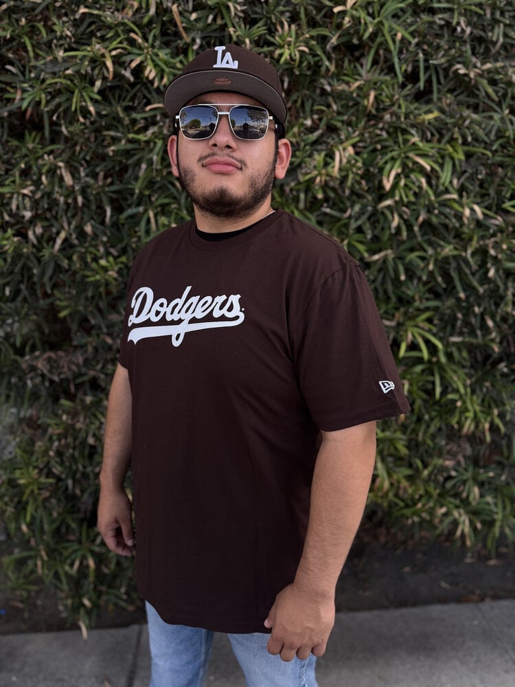 New Era LA Dodgers NE Men's Brown Wordmark Tee