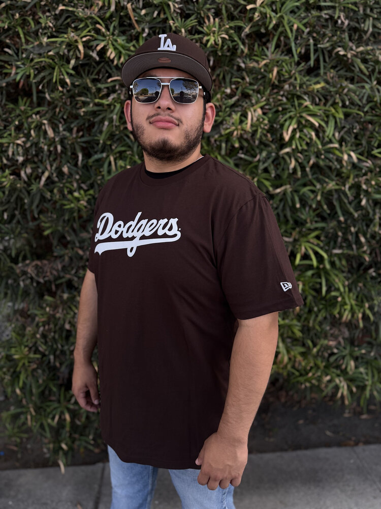 New Era LA Dodgers NE Men's Brown Wordmark Tee