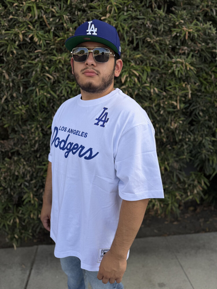 Mitchell and Ness LA Dodgers Men's M&N Head Coach White SS Tee