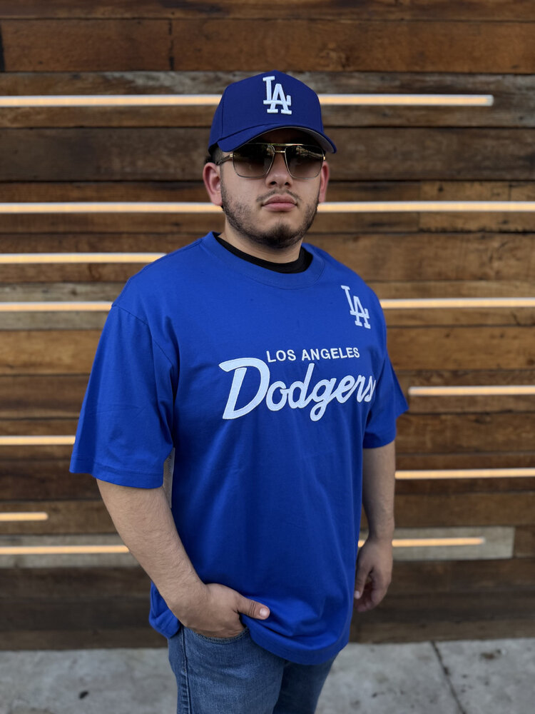 Mitchell and Ness LA Dodgers Men's M&N Head Coach Royal SS Tee