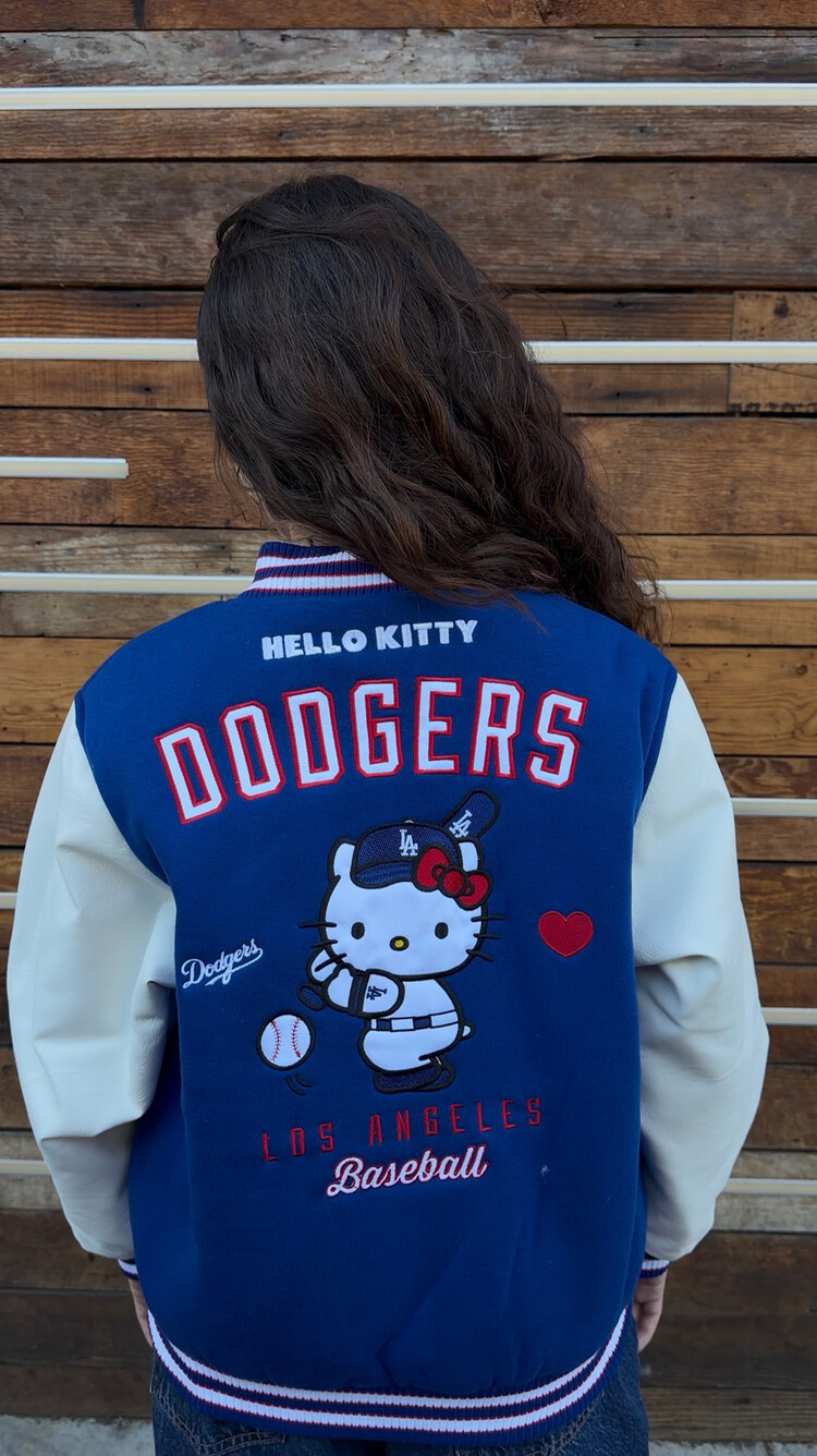 LA x Hello Kitty Collab YOUTH Royal Reversible Varsity Jacket
