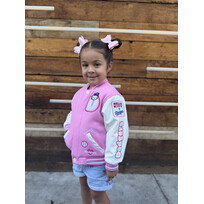 LA x Hello Kitty Collab TODDLER Pink Reversible Varsity Jacket