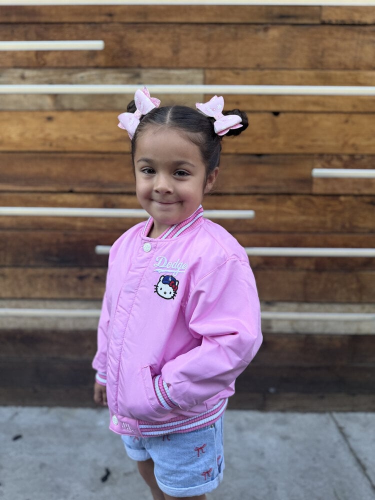 LA x Hello Kitty Collab TODDLER Pink Reversible Varsity Jacket