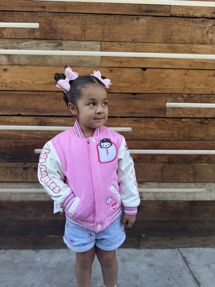 LA x Hello Kitty Collab TODDLER Pink Reversible Varsity Jacket