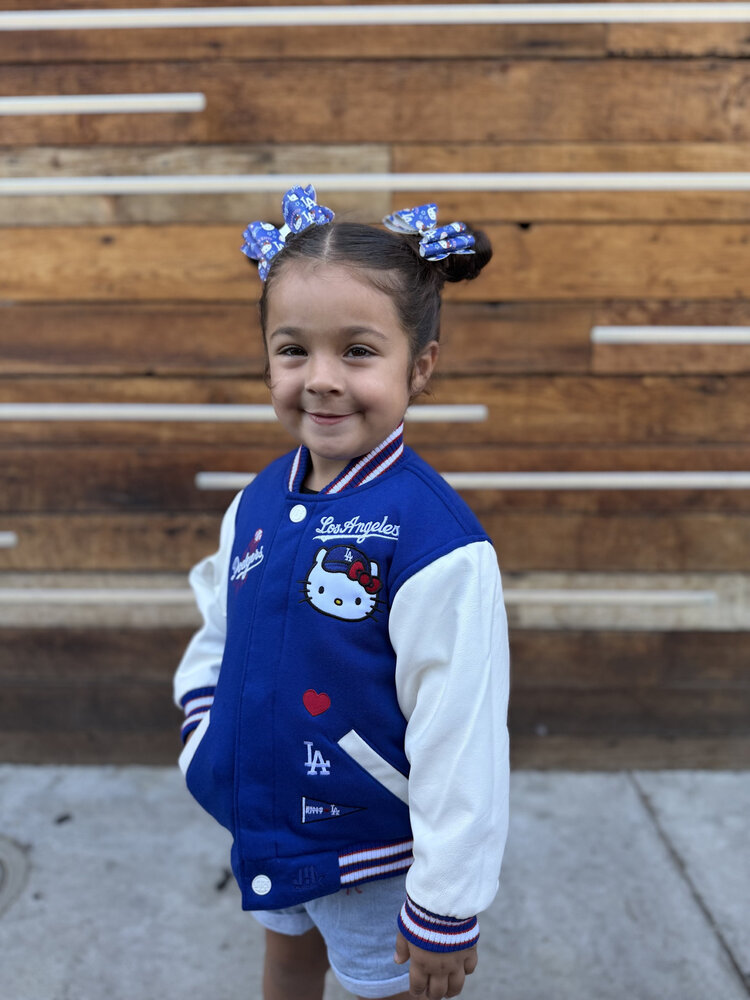 LA x Hello Kitty Collab TODDLER Royal Reversible Varsity Jacket