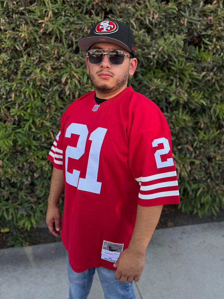Mitchell and Ness NFL 49ers Men's Mitchell & Ness 1994 Deion Sanders #21 Jersey Red