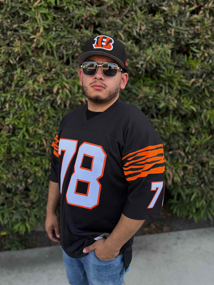Mitchell and Ness NFL Cincinnati Bengals Men's Mitchell & Ness 1989 Anthony Munoz #78 Black Jersey