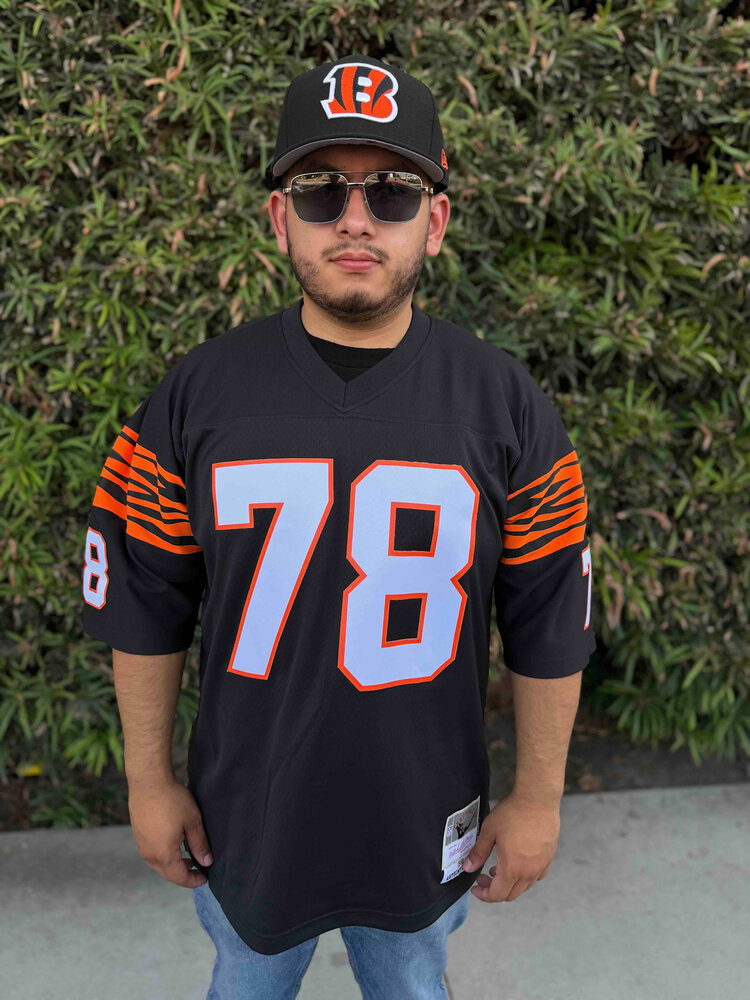 Mitchell and Ness NFL Cincinnati Bengals Men's Mitchell & Ness 1989 Anthony Munoz #78 Black Jersey