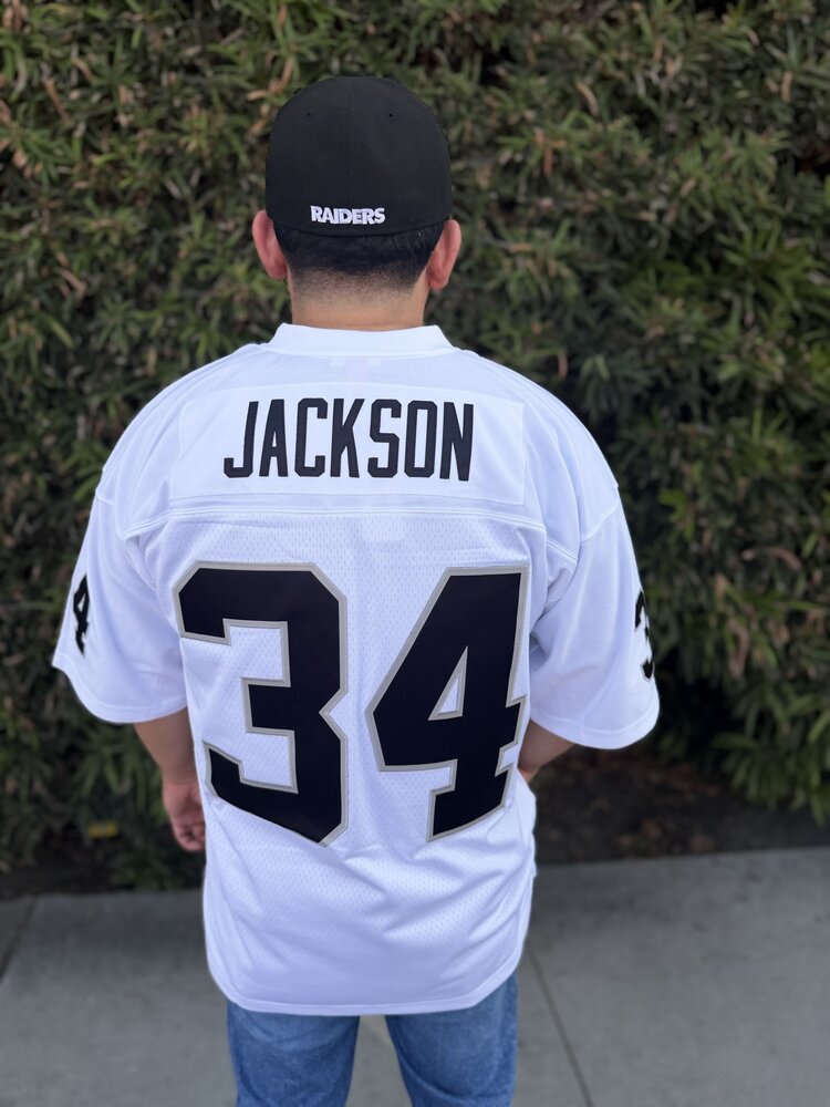 Mitchell and Ness NFL Los Angeles Raiders Men's Mitchell & Ness 1988 Bo Jackson #34 Jersey White