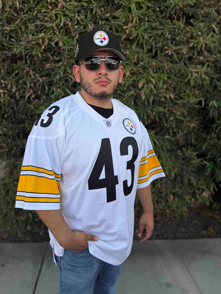 Mitchell and Ness NFL Pittsburgh Steelers Men's Mitchell & Ness 2005 Troy Polamalu #43 Jersey White