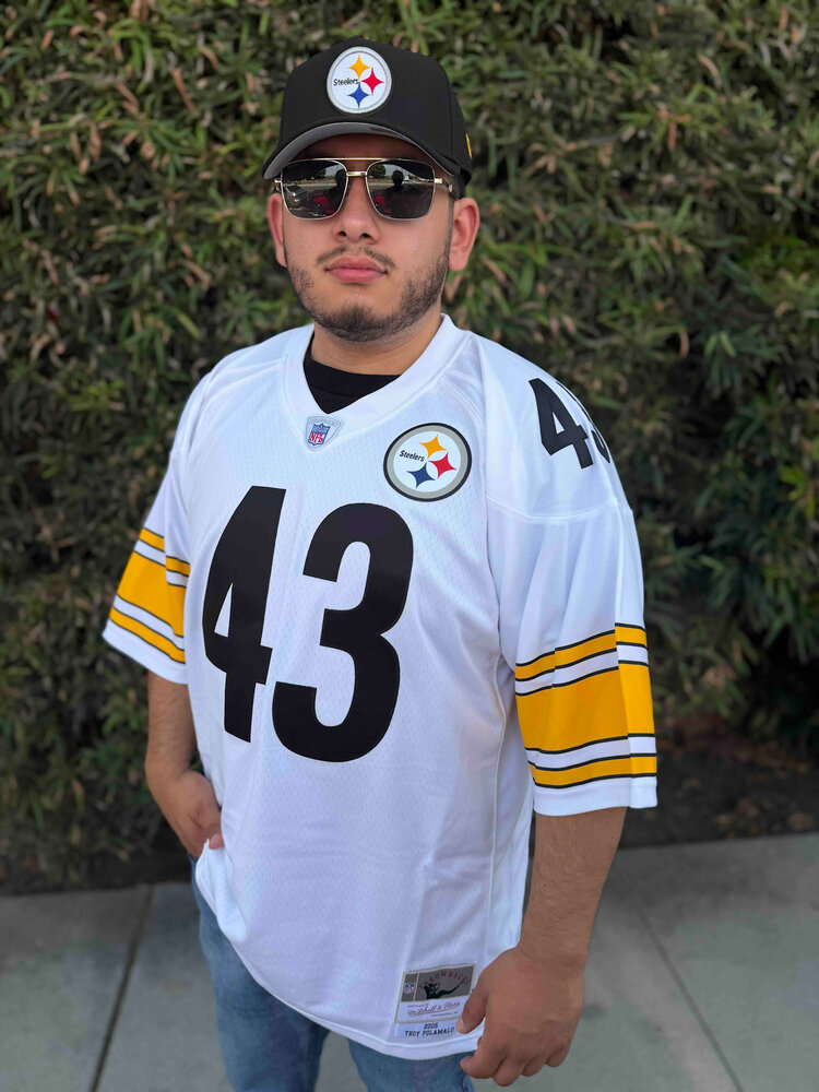 Mitchell and Ness NFL Pittsburgh Steelers Men's Mitchell & Ness 2005 Troy Polamalu #43 Jersey White