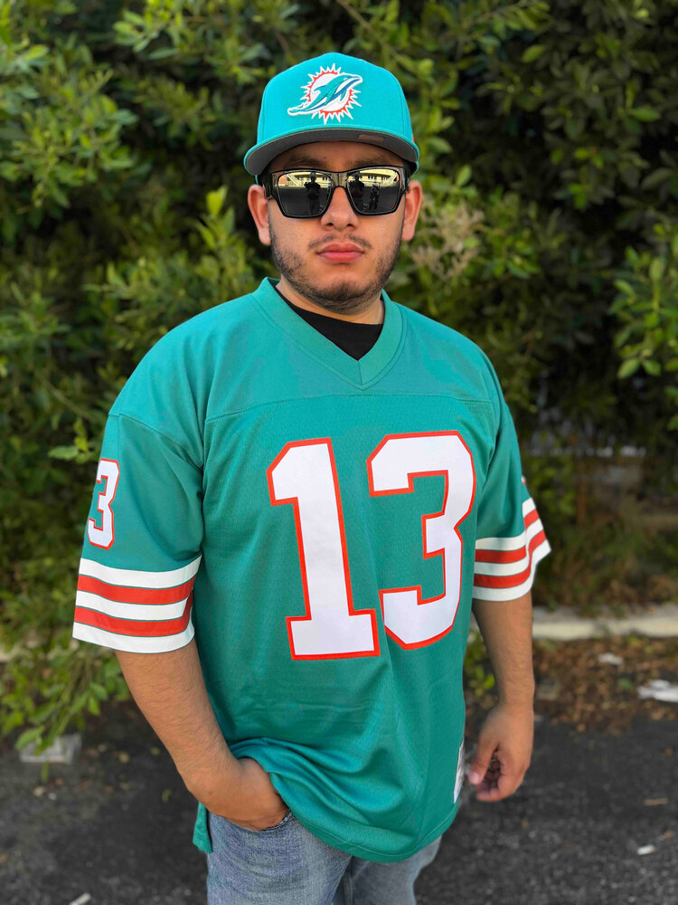 Mitchell and Ness NFL Miami Dolphins Men's Mitchell & Ness 1984 Dan Marino #13 Jersey Aqua