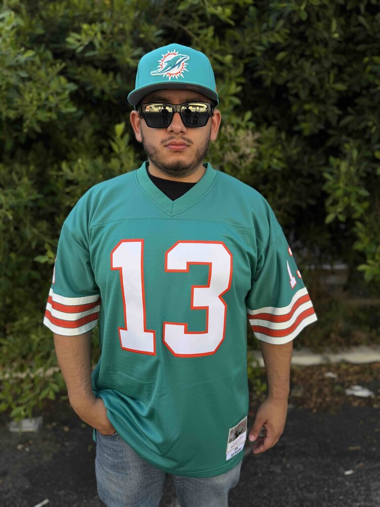 Mitchell and Ness NFL Miami Dolphins Men's Mitchell & Ness 1984 Dan Marino #13 Jersey Aqua
