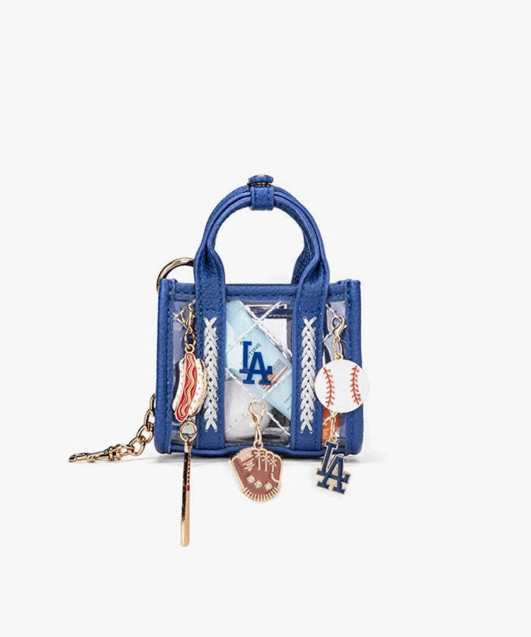 Clear Mini Tote Bag Charm - Fastball - LA Dodgers Blue