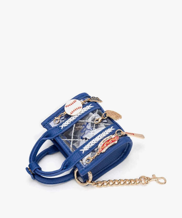 Clear Mini Tote Bag Charm - Fastball - LA Dodgers Blue