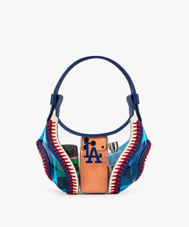 Clear Stitch Hobo Bag - Curveball - LA Dodgers Blue