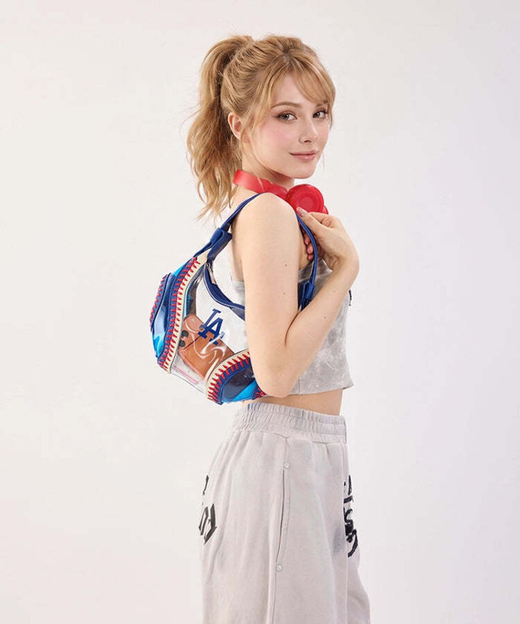 Clear Stitch Hobo Bag - Curveball - LA Dodgers Blue