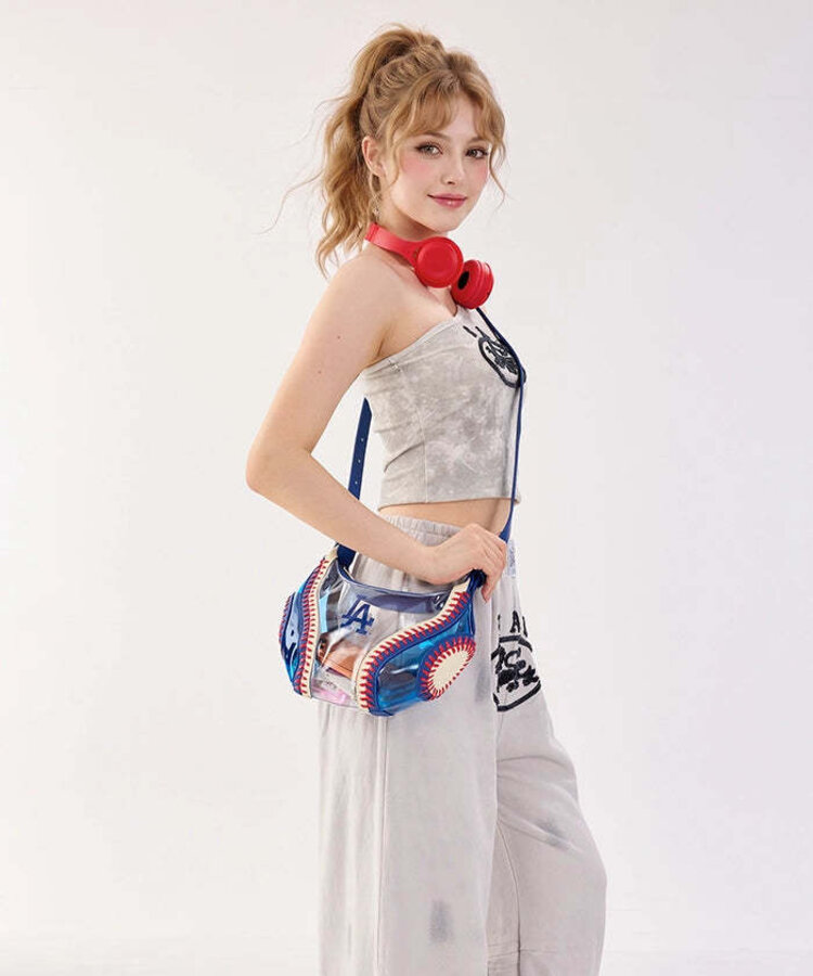 Clear Stitch Hobo Bag - Curveball - LA Dodgers Blue