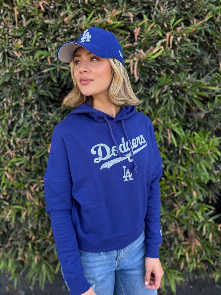 New Era LA Dodgers Women's NE Royal Distressed Wordmark Hoodie
