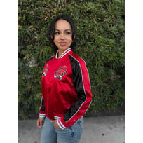 New Era 49ers Women's NE Red/Black Rose Satin Jacket