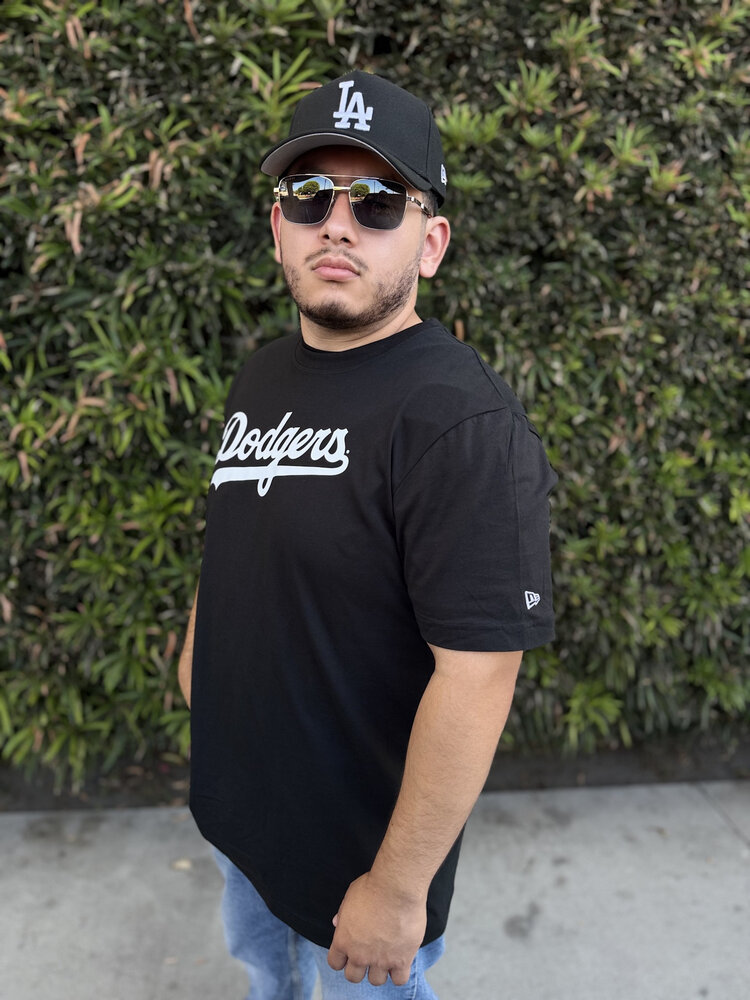 New Era LA Dodgers NE Men's Black Wordmark Tee