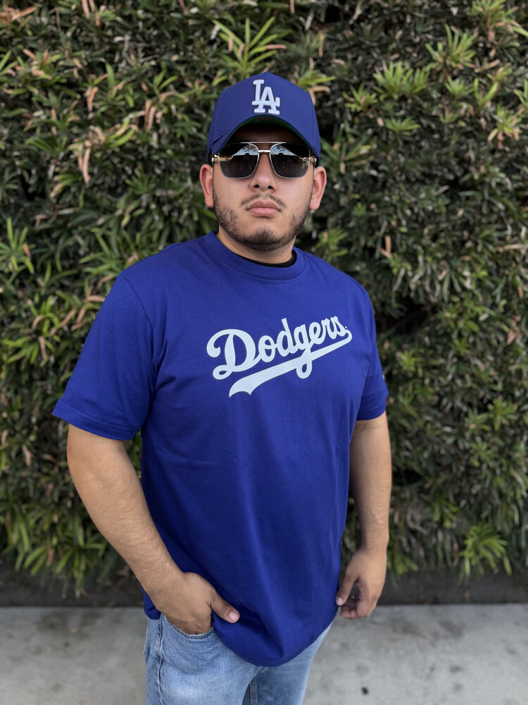 New Era LA Dodgers NE Men's Royal Wordmark Tee