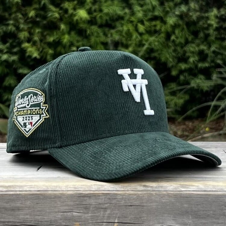 New Era LA Upside Down Dark Green Corduroy 2025 WS Champs Side Patch 940 A-Frame
