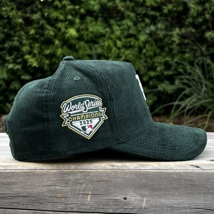 New Era LA Upside Down Dark Green Corduroy 2025 WS Champs Side Patch 940 A-Frame