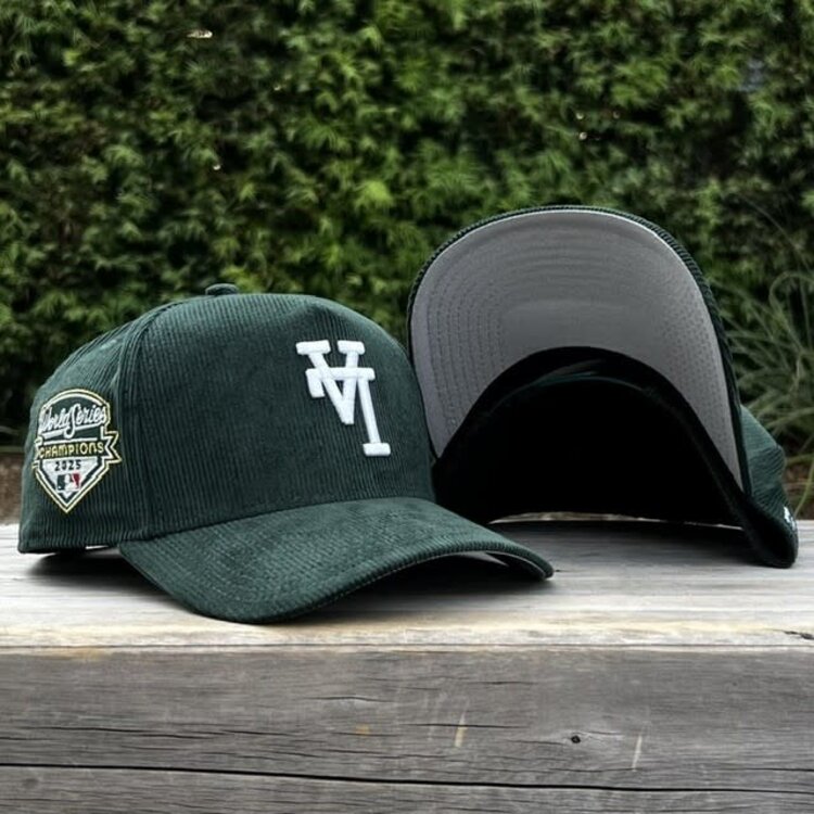 New Era LA Upside Down Dark Green Corduroy 2025 WS Champs Side Patch 940 A-Frame