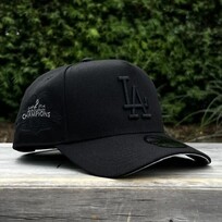 New Era LA Black Black World Series Back 2 Back Champs Trophies 940 a-frame