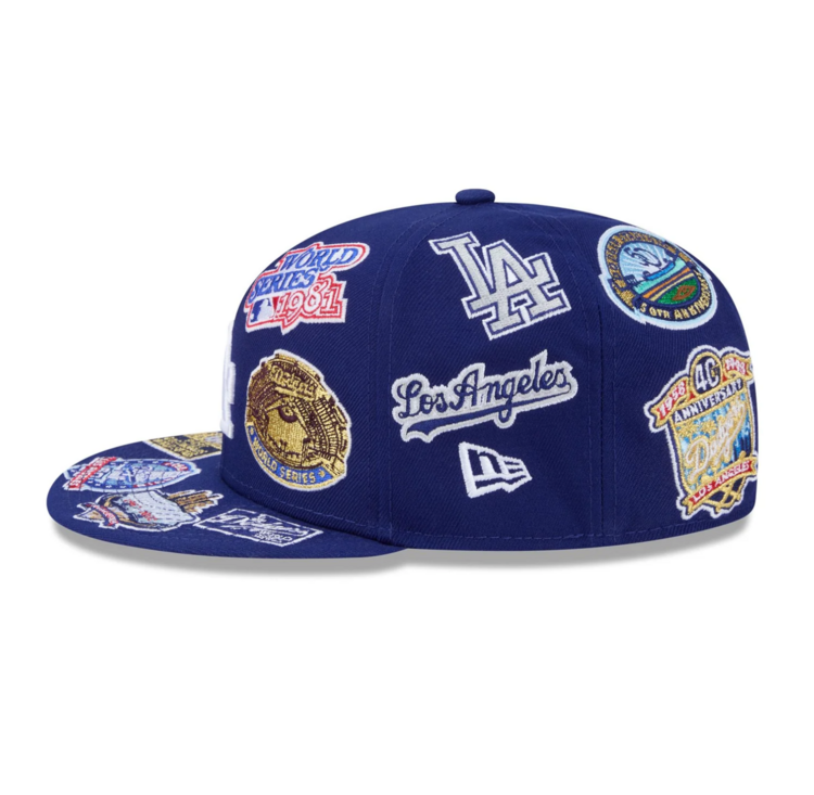 New Era LA Dodgers All Over Logo Royal Fitted