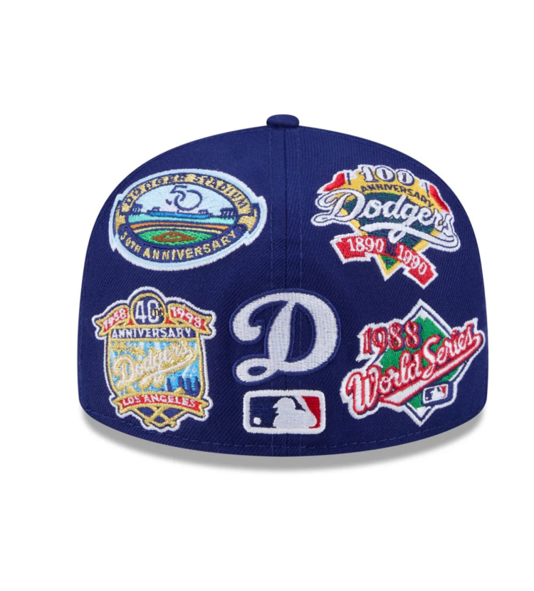 New Era LA Dodgers All Over Logo Royal Fitted